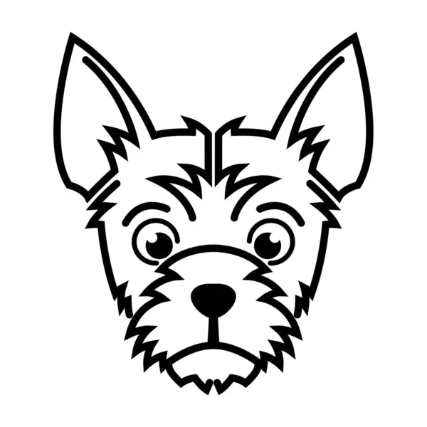 テリア犬の頭の黒と白のラインアートシンボルマスコットアイコンアバタータトゥーのための良い使用Tシャツデザインのロゴや任意のデザイン — ストックベクタ