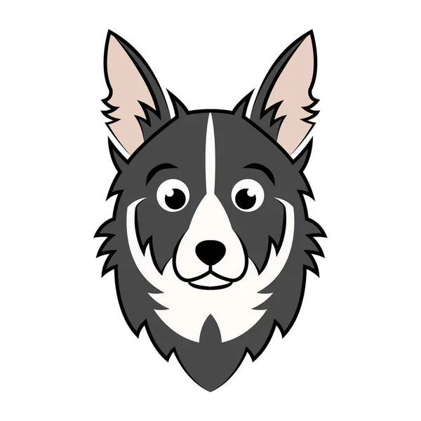 ボーダーコリー子犬の犬の頭の色画像 シンボル マスコット アイコン アバター タトゥー Tシャツのデザイン ロゴやボーダーコリー子犬の犬の頭の任意のデザインカラー画像のための良い使用 シンボル マスコット — ストックベクタ