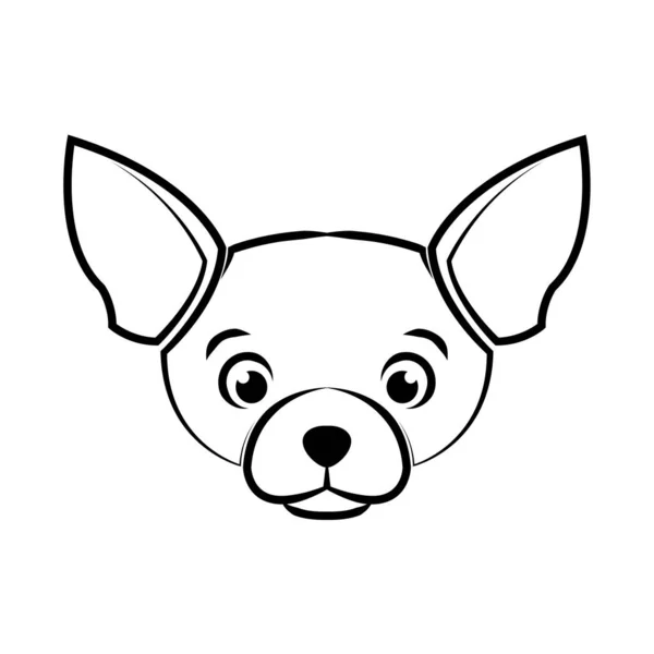 Aranyos Rajzfilm Vektor Illusztráció Ikon Egy Chihuahua Kiskutya Körvonalazott Stílus — Stock Vector