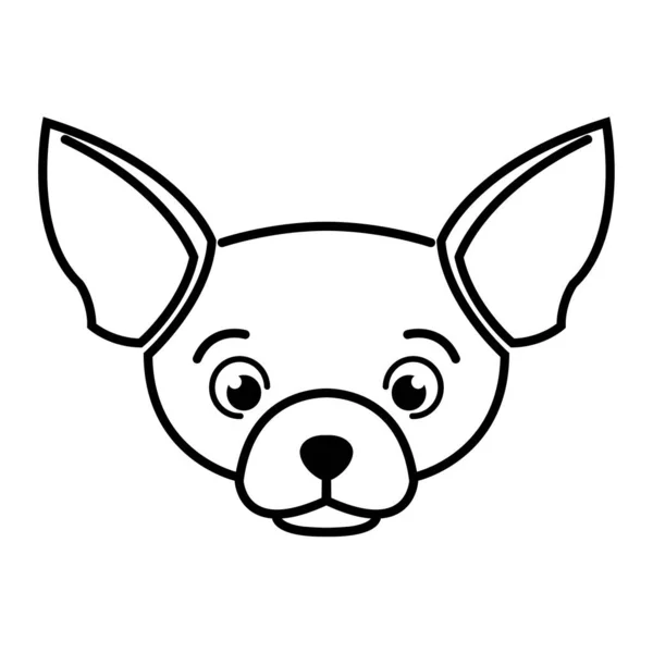Chihuahua Yavru Köpeğinin Şirin Çizgi Film Vektör Llüstrasyon Ikonu Taslak — Stok Vektör