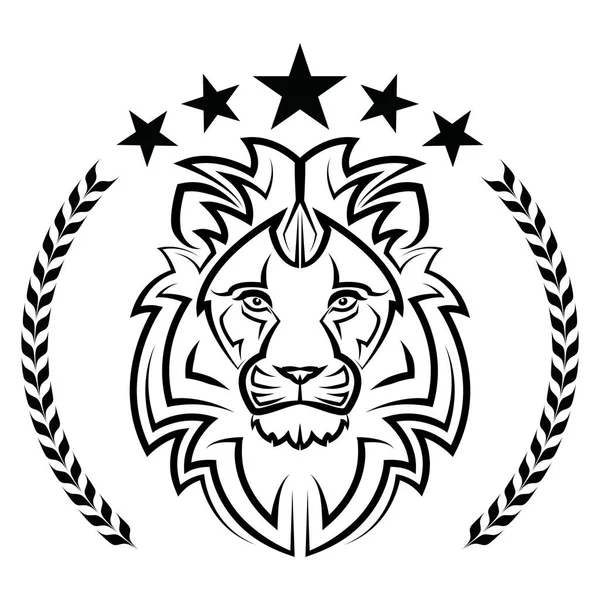 Львиное Искусство Логотипом Короля — стоковый вектор