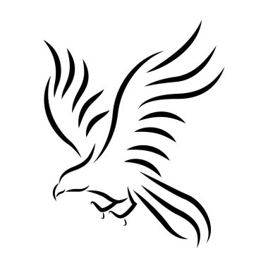 Uçan kartalın çizgi sanat vektör logosu