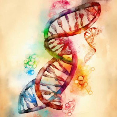 Genetik kodların DNA 'sı. Arkaplan olarak kullanmak için renkli resmi kavra. 3B illüstrasyon.