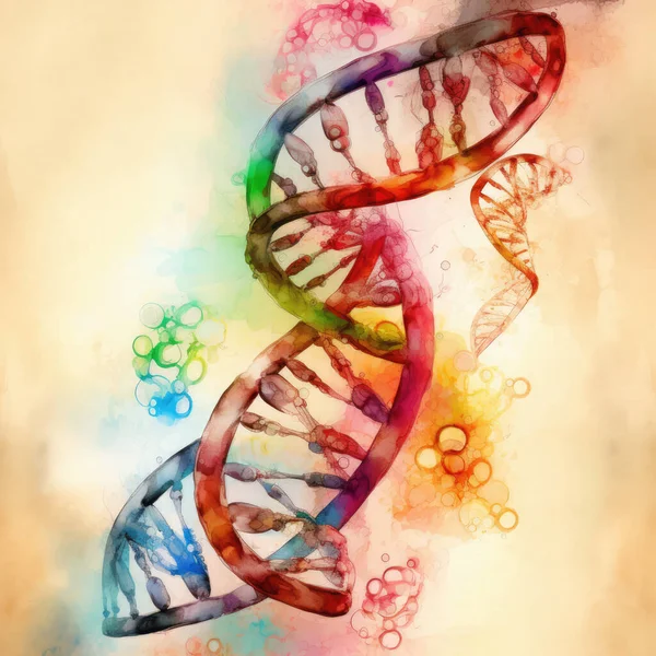 DNA abstract image of genetic codes. Concept colorful image for use as background. 3D illustration.
