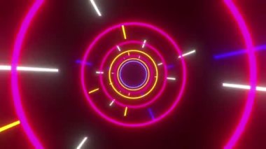 Renkli Neon Çember Arkaplan Döngüsü