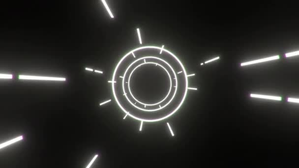 Astratto Neon Cerchio Sfondo Loop — Video Stock
