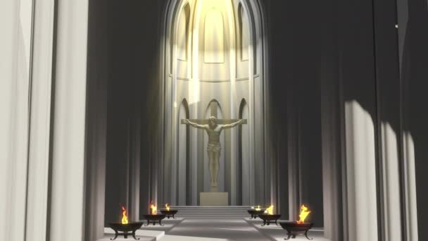 Heiligtum Jesus Christus Statue Hintergrund — Stockvideo