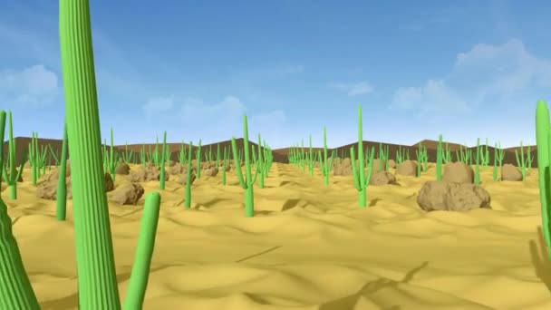Cactus Desert Day Antecedentes Bucle — Vídeos de Stock