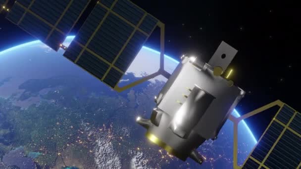 脱离空间地球卫星背景 — 图库视频影像