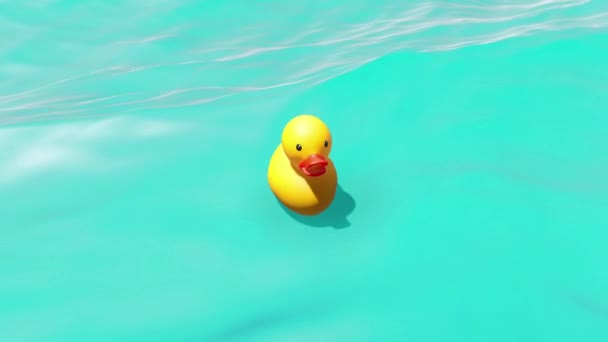 Rubber Duck Ocean Pływające Tło Pętla — Wideo stockowe
