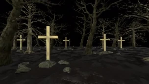 Horror Cross Landschap Achtergrond Loop — Stockvideo