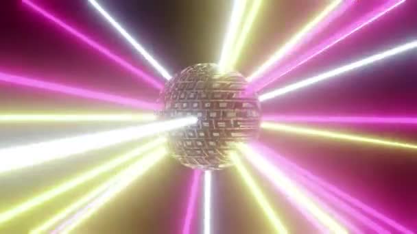 Disco Ball Laserowa Pętla Tła — Wideo stockowe