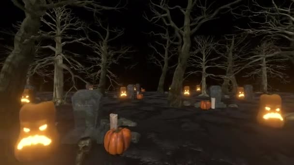 Halloween Nacht Versieren Achtergrond Lus — Stockvideo