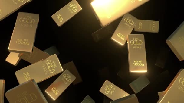 Goldbarren Tunnel Hintergrundschleife — Stockvideo