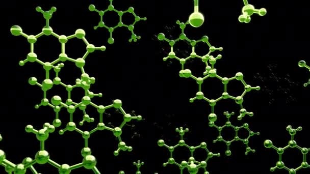 Resumen Moléculas Ciencia Fondo Bucle — Vídeos de Stock