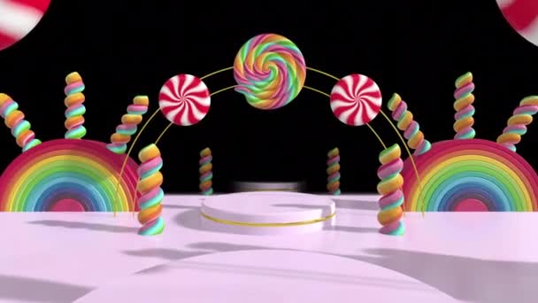 Sweet Lolipop Candy Tunel Pozadí Smyčka — Stock video