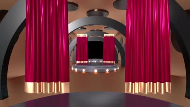 Túnel Cortina Elegante Lazo Fondo — Vídeos de Stock