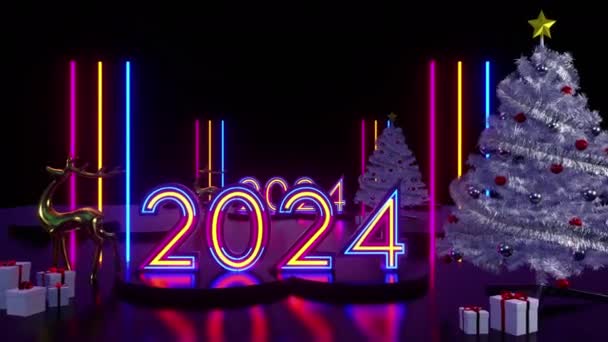 Різдвом 2024 Фонова Петля — стокове відео