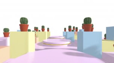 Minimal Kaktüs Tüneli Arkaplan Döngüsü