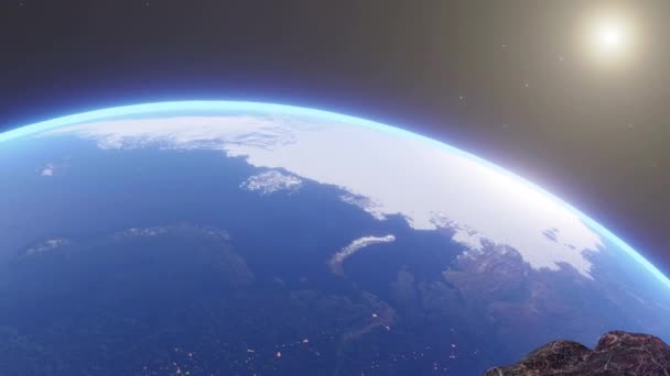Kosmiczna Scena Ziemi Asteroids Tła — Wideo stockowe