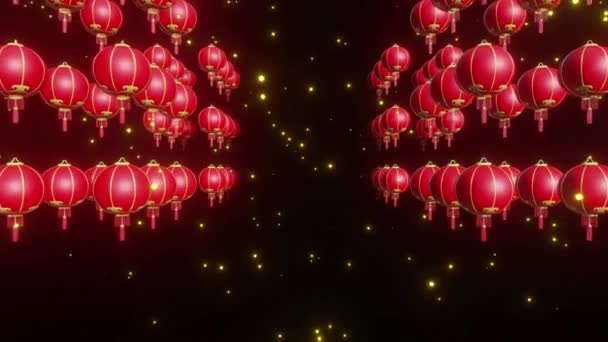 Kinesiske Nytår Lanterne Baggrund Loop – Stock-video