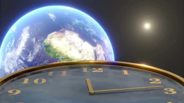 Jam Abstrak Latar Belakang Bumi — Stok Video
