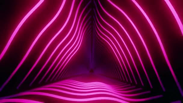 Трикутник Рожевий Тунель Фонова Петля — стокове відео