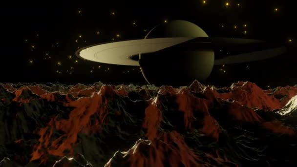 土星空间背景的观点 — 图库视频影像