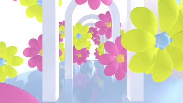 Минимальный Фон Цветочного Тоннеля — стоковое видео