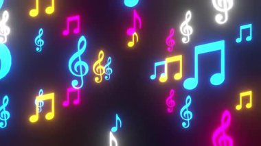 Renkli Müzik Notası Arkaplanı ve Döngüsü