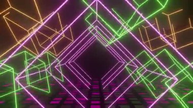 80 'lerin Küp Dans Zemini Arkaplan ve Döngü