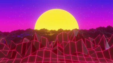 80 'lerin Güneş ve Yıldızları Arkaplan ve Döngü