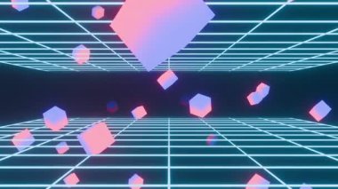 80 'lerin Izgara ve Küp Arkaplanı ve Döngüsü