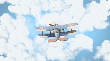 Bulutlarda uçan uçak Arka plan ve Döngü