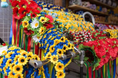 7 Temmuz 2023: Truskavets şehri - Ukrayna 'daki balneoloji merkezi. Hediyelik eşya ve tatil köyü için önemli şeyler..