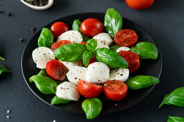 stock image Close-up of Salad Caprese with tomato, mozzarella and basil. Italian food