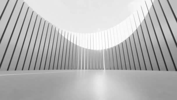 Konkreta Bakgrund Ovanlig Form Och Solljus Abstraktion Arkitektonisk Form Stil — Stockvideo
