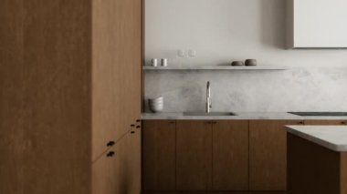 Doğal malzemelere odaklı basit ve zarif bir tasarım. 3d canlandırma