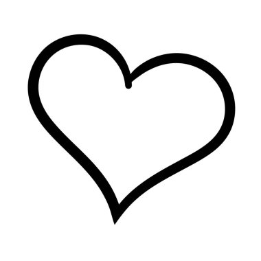 Kalp çizgisi sanat tarzı. Sevgililer Günü için kalp. Beyaz arkaplanda izole edilmiş elle çizilmiş vektör illüstrasyonu.