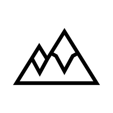 Dağ, kaya ve tepe ikonu. Beyaz arka planda izole edilmiş işaret. Vektör EPS 10