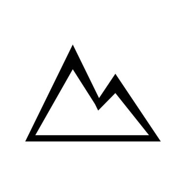 Dağ, kaya ve tepe ikonu. Beyaz arka planda izole edilmiş işaret. Vektör EPS 10