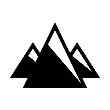 Dağ, kaya ve tepe ikonu. Beyaz arka planda izole edilmiş işaret. Vektör EPS 10