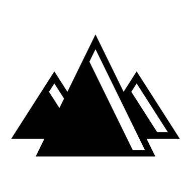 Dağ, kaya ve tepe ikonu. Beyaz arka planda izole edilmiş işaret. Vektör EPS 10