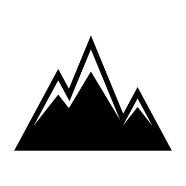 Dağ, kaya ve tepe ikonu. Beyaz arka planda izole edilmiş işaret. Vektör EPS 10