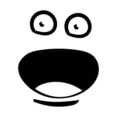 Komik duygu. Çizgi film yüz ifadesi. Çizgi çalışması. Beyaz arkaplanda izole edilmiş elle çizilmiş vektör illüstrasyonu.