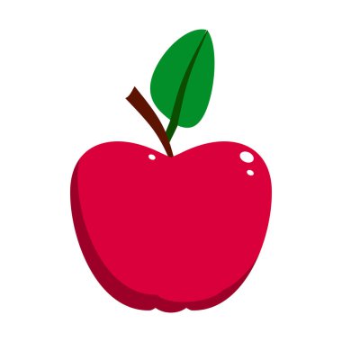 Kırmızı elma meyve vektörü çizimi beyaz arkaplanda izole edildi