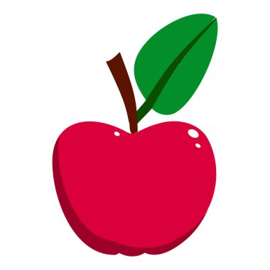 Kırmızı elma meyve vektörü çizimi beyaz arkaplanda izole edildi