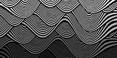 Modern abstract background with optical wave lines. Black and white minimal stripe line decoration background. Vector EPS 10