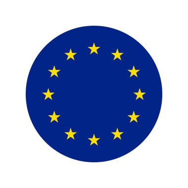 European Union flag. Yellow stars over blue background. EU symbol. Vector EPS 10