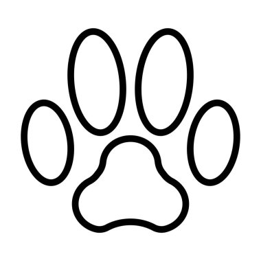Animal footprint line icon. Paw foot trail print. Vector illustration isolated on white background.
